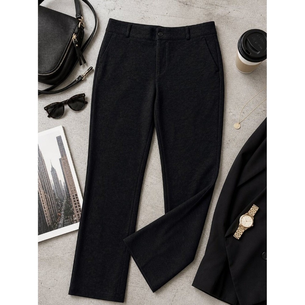 NYDJ Sculpt Her Classic Charcoal Grey Trouser Pants With Lift‎ Tuck, Size 12